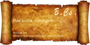 Baricza Csongor névjegykártya